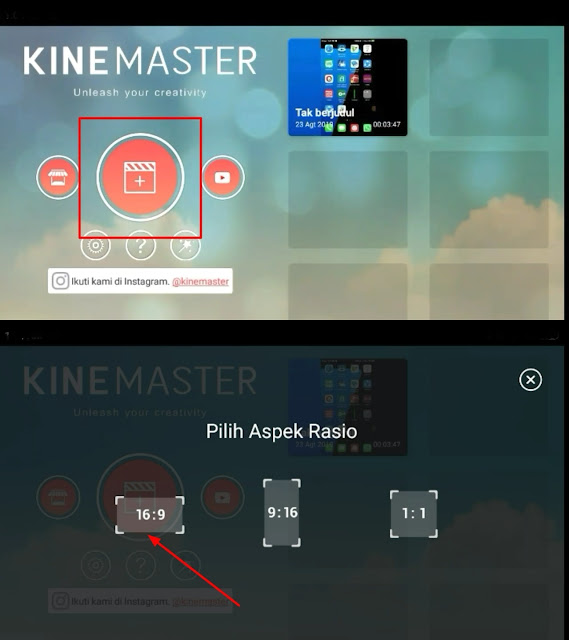 Choose the aspect ratio in Kinemaster