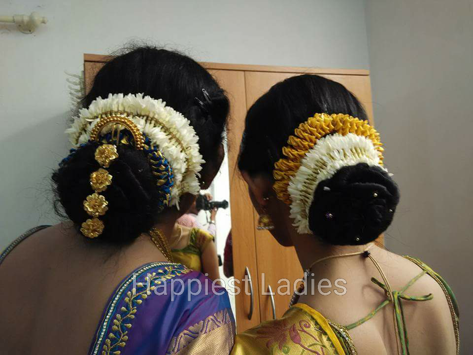 South Indian Bun Hairstyles for Wedding - Happiest Ladies