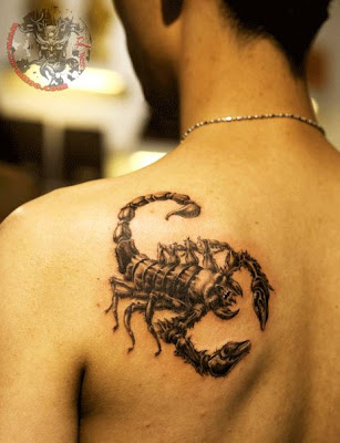 A very vivid 3d scorpion tattoo design and the skin of the scorpion looks