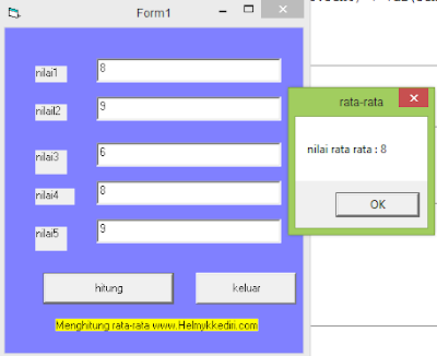 Visual basic cara menghitung nilai rata-rata