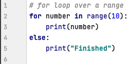 Else in for loop in Python