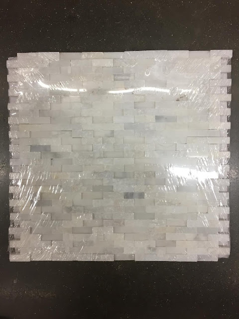 small white stacked stone tile