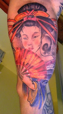Japanese Geisha Tattoo with Full Color