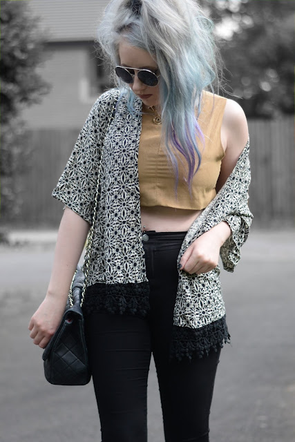 Sammi Jackson - Choies Aztec Kimono + Luxemme Faux Suede Crop