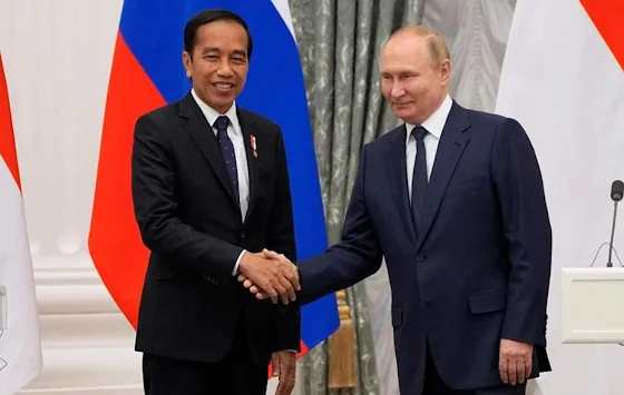 Indonesian President Joko Widodo and Russian President Vladimir Putin