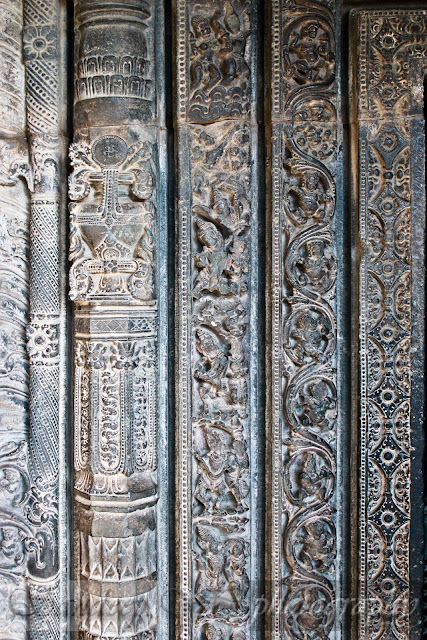 The door jamb of Suryanarayana temple with five layers of sculptures