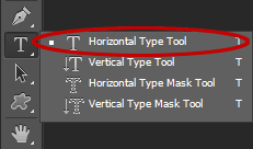 Horizontal Type Tool.