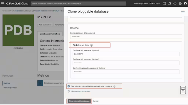 Enhanced PDB automation on Exadata and Base Database Services