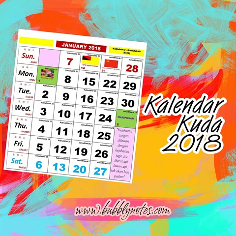 KALENDAR KUDA 2018