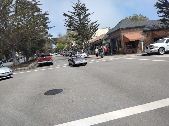 Late 50's-early 60's MG A driving in Carmel