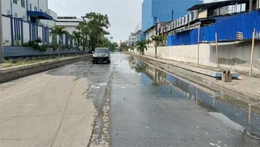 Kawasan Pelabuhan Muara Baru Jakarta Utara diduga dibanjiri air limbah
