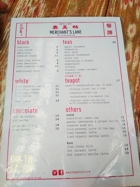 menu merchant's lane