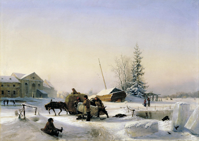 Transportation of Ice (1849) painting Lev Lagorio