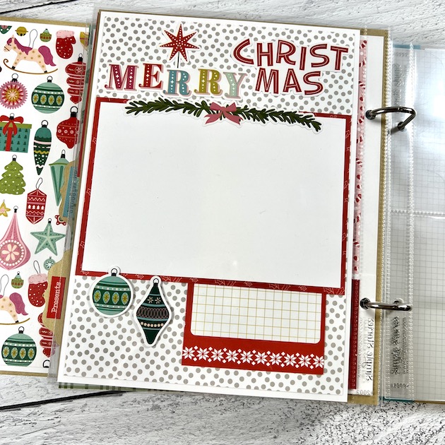 Christmas Scrapbook Album Page for holiday photos