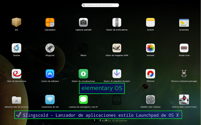 Slingscold en elementary OS [Launcher estilo Launchpad de OS X][Instalar y poner como launcher predeterminado]