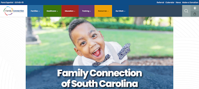 Screenshot of Family Connection of SC new website cover photo