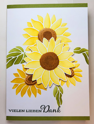 Danke- Grußkarte mit Sonnenblumen "Vielseitig schön" Stampin' Up! www.eris-kreativwerkstatt.blogspot.de