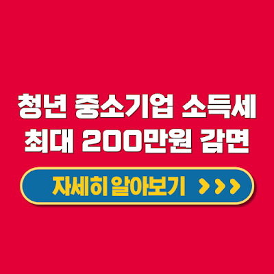청년 중소기업 소득세 최대 200만원 감면 세액 공제 혜택 신청 방법 경정청구 절차