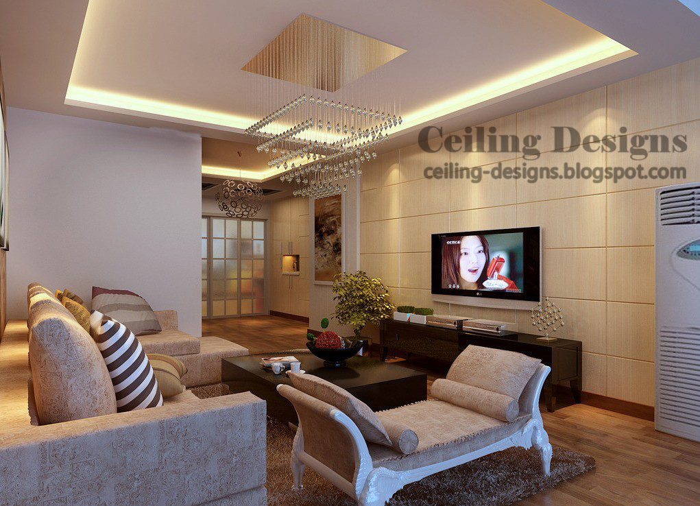 False ceiling designs for living room : hidden lighting 