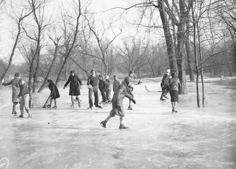Example of ice skaters at Lake Forest, Chicago. Chicago Daily News ...