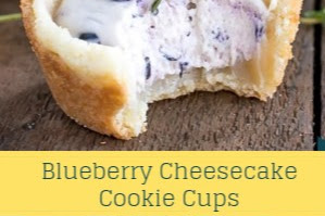 Blueberry Cheesecake Cookie Cups #christmas #cookies