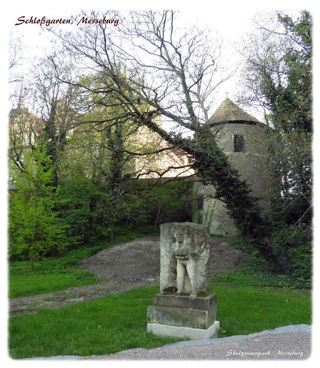 Skulpturparken ved elva Saale, like nedenfor Schloß Merseburg..