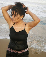 Prachee, adhikari, wet, hot, at, beach