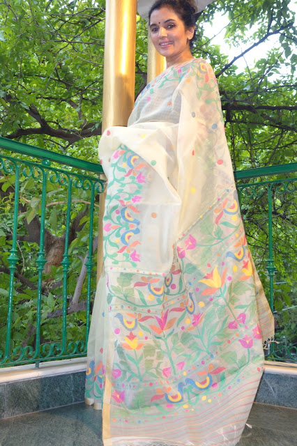 Silk Dhakai Jamdani saree