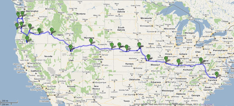Heading west from Raleigh to Oregon
