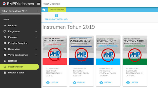 Instrumen PMP Daring Online 2019 SD SMP SMA SMK