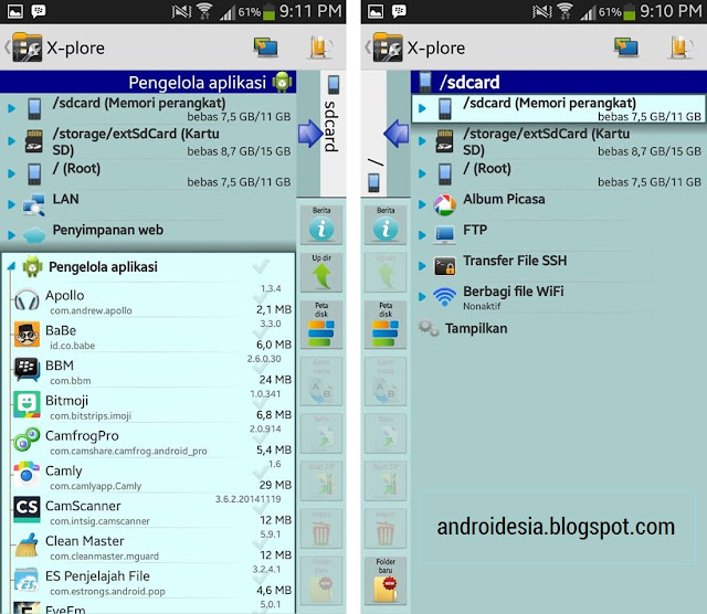 Aplikasi X-plore File Manager untuk Android