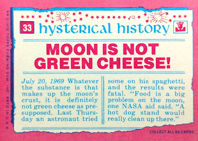 1976 Topps : Hysterical History Stickers #33 - Man on the Moon