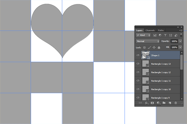 Draw heart-shaped.