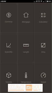 tampilan awal miui calculator