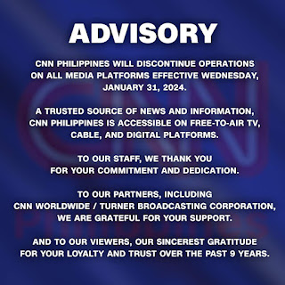 CNN Philippines is closing starting January 31