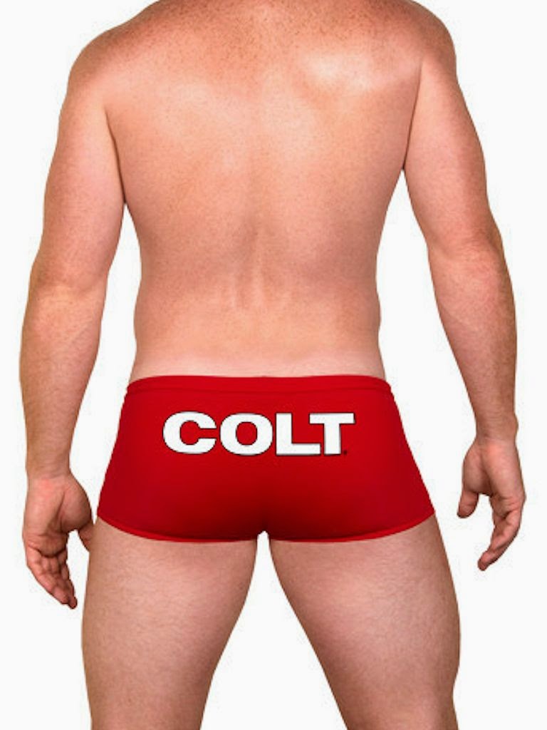 COLT Kuzak Square Cut Swimsuit Swimwear Red Back Cool4Guys