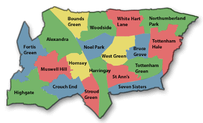 Haringey Map Region Political