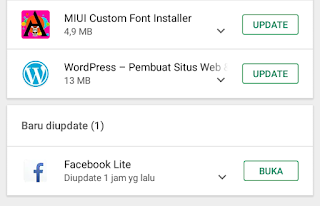 facebook lite berhasil diperbarui