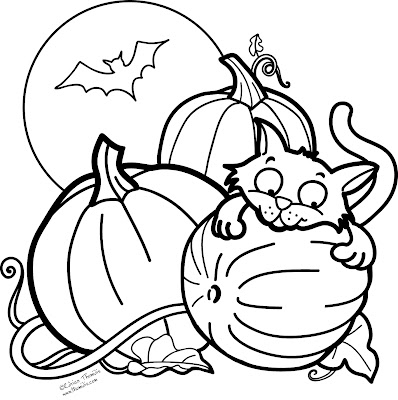 Halloween Cat Coloring Pages 8