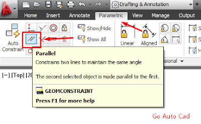 Penerapan Constraint Parallel Autocad 