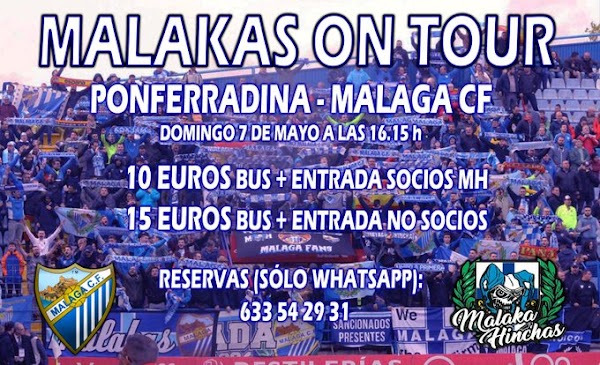 Málaga, la afición se vuelca: ya llena autobuses para Ponferrada