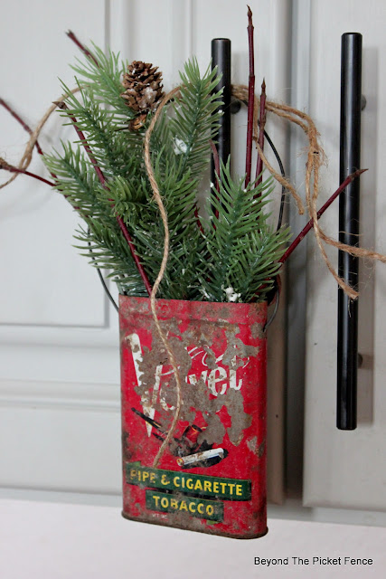 Rustic Repurposed Christmas Tobacco Tin