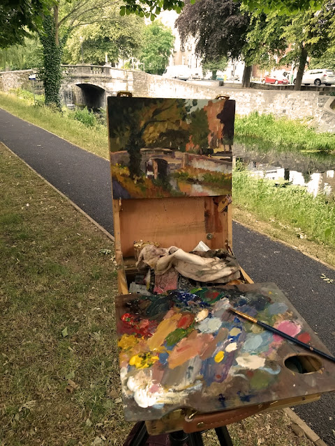 Kevin McSherry summer schedule en plein air art class, painting at the Huband Bridge in Dublin. July 2018