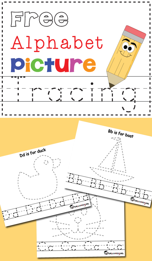 Free Alphabet & Picture Tracing Printables | Totschooling ...