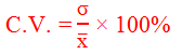 Formula for coefficient of variance