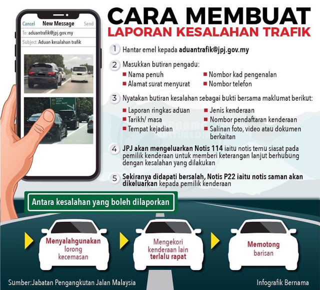 Guna Template Ini Untuk Buat Laporan JPJ Atas Kesalahan Salah Guna Lorong Kecemasan