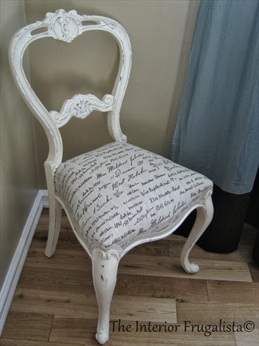 After picture of antique balloon back chair makeover