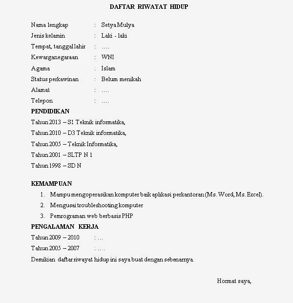 Curriculum vitae yang sederhana. galerievigneault.com