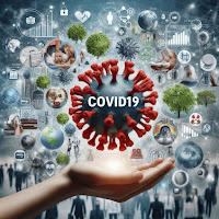 A imagem é uma representação do vírus da COVID-19