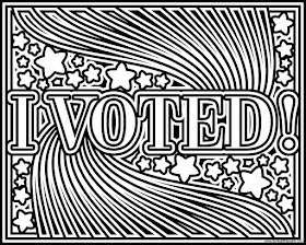 I VOTED! coloring page to print and color. Available in jpg and transparent png versions. #Patriotism #Election 